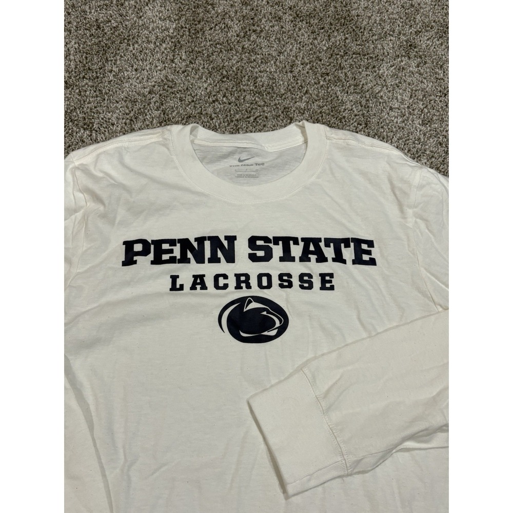 Nike Dri-FIT Long Sleeve Size Small Off White Penn State Nittany Lions Lacrosse